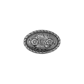 1 1/2 Nickel, Oval Rope Edge Concho, Rivet Back, Zinc Alloy, #C-1626