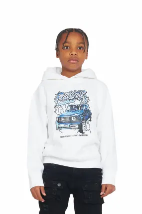 Boys Khai White Graphic Hoodie