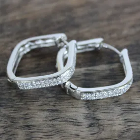 CZ Paved Square Hoops