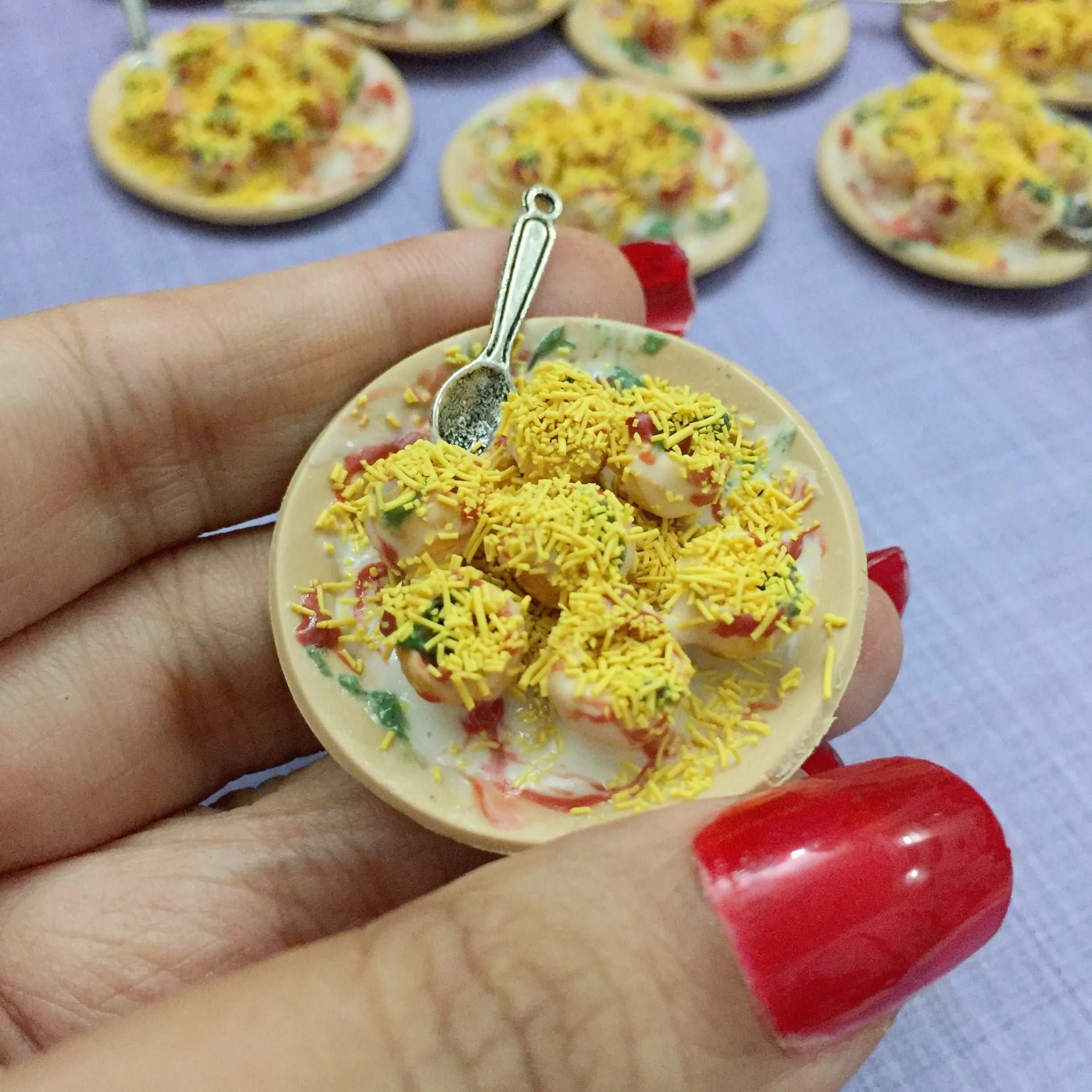 Dahi Puri Indian Chaat Miniature Food Magnet