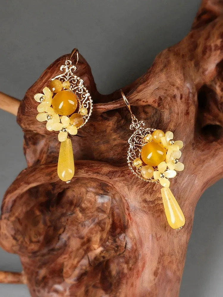 Dangle Earrings: Sunflower