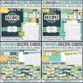 EDITABLE Recipe Collection {NAVY EDITION} Discounted Bundle