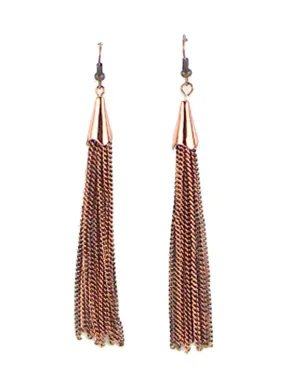 ER160101-06COP Metal Tassel Earring With Cap