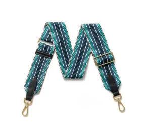 Fabucci Navy Turquoise  Print Handbag  Strap