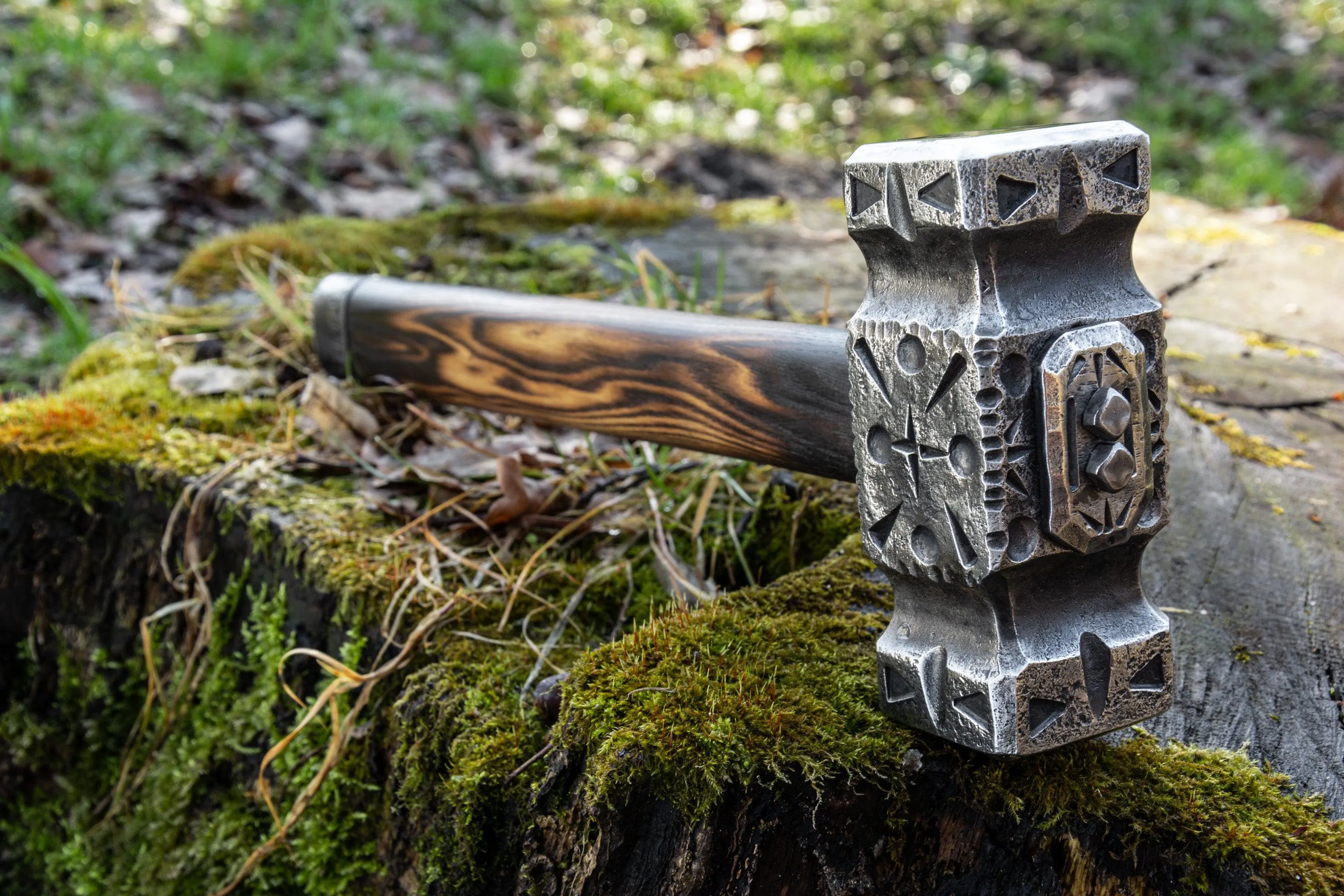 Hand-Forged Blacksmith Hammer With Runes