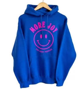 MORE JOY Unisex Hoodie - Royal Blue   Neon Pink