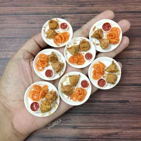 Samosa Jalebi Indian Chaat Miniature Food Magnet