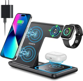 Spring Wireless Charger, 3 in 1 Wireless Charging Station, Fast Wireless Charger Stand for Iphone